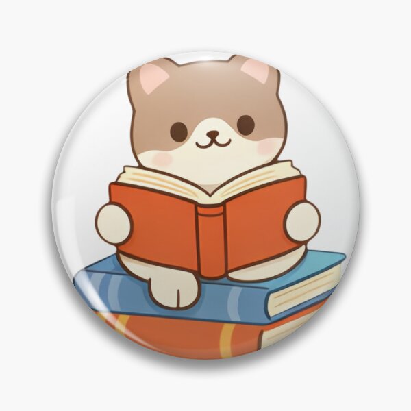 Item preview, Cute Dog Reading on a Pile of Books Sticker designed and sold by Hoax27.
