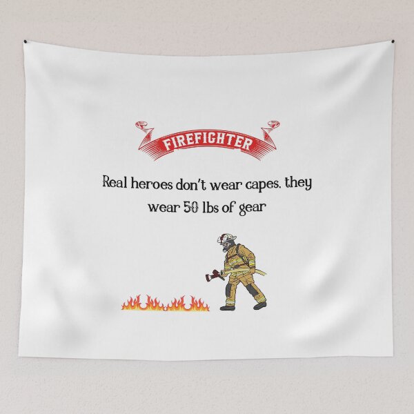 Item preview, Funny Firefighter Quote Real Hero Gear Design designed and sold by FunSticky14.