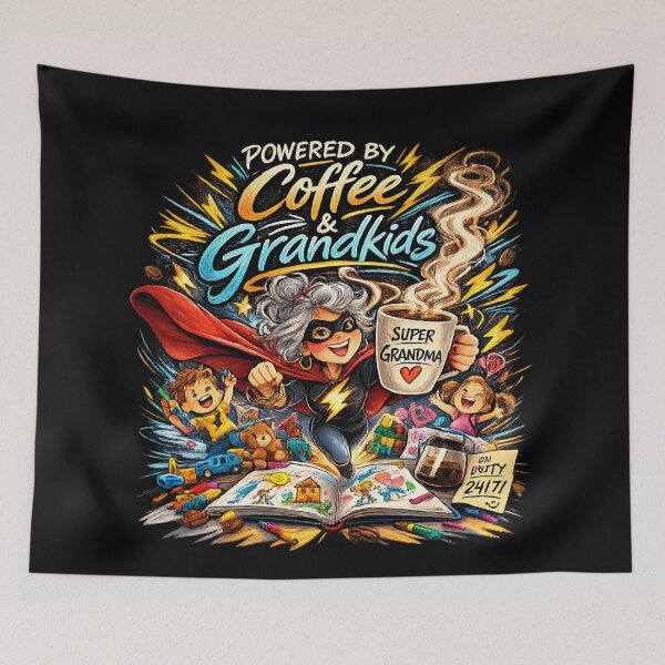 Item preview, Powered by Coffee and Grandkids Funny Grandma Shirt | Coffee Loving Nana Gift | Grandma Humor designed and sold by TKOprintdesigns.