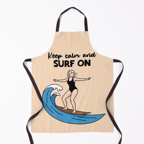 Item preview, Keep Calm and Surf On – Surfer Girl Riding a Wave designed and sold by Sea Gem.