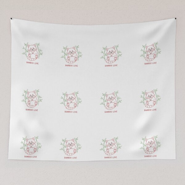 Item preview, Bamboo Love Playful Red Panda Minimalist Art designed and sold by NatureUnleashed.
