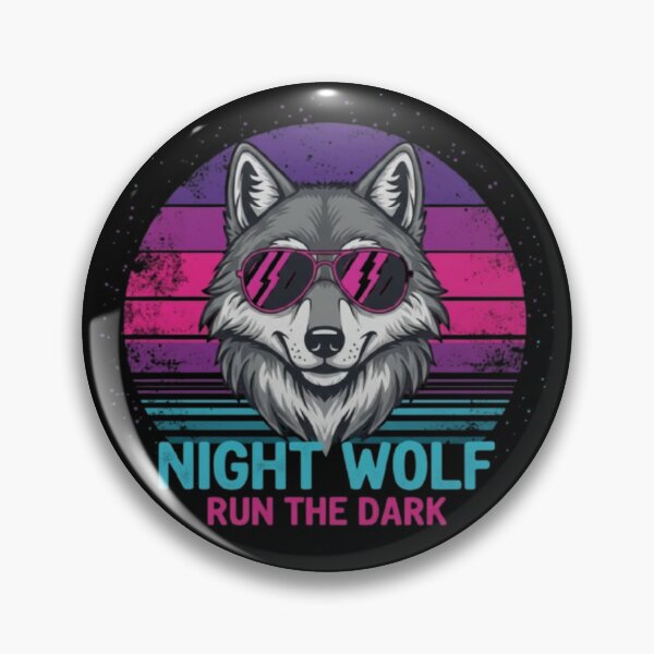 Item preview, Night Wolf Run the Dark Synthwave Design designed and sold by Dogandesighn.