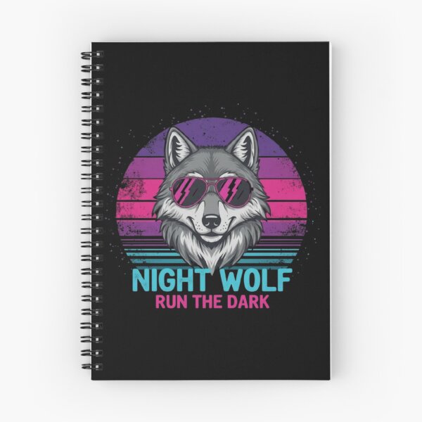 Item preview, Night Wolf Run the Dark Synthwave Design designed and sold by Dogandesighn.