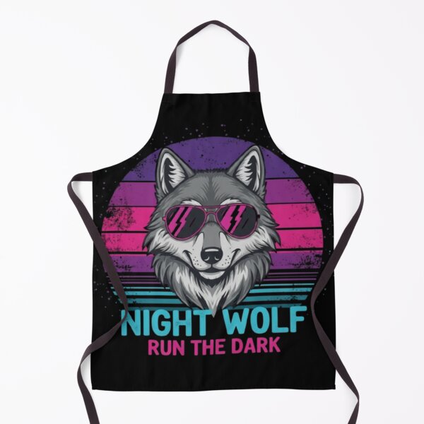 Item preview, Night Wolf Run the Dark Synthwave Design designed and sold by Dogandesighn.