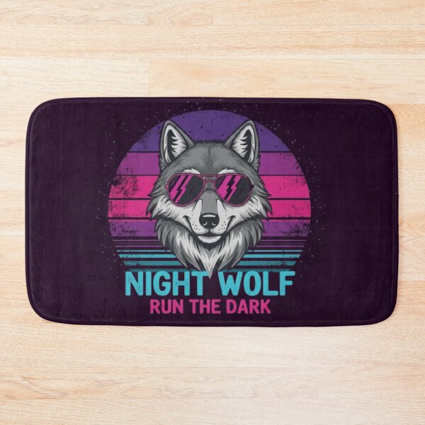 Item preview, Night Wolf Run the Dark Synthwave Design designed and sold by Dogandesighn.