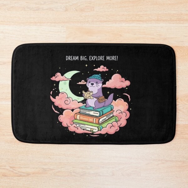 Item preview, Dream Big Explore More – Whimsical Otter Book Design designed and sold by Dogandesighn.