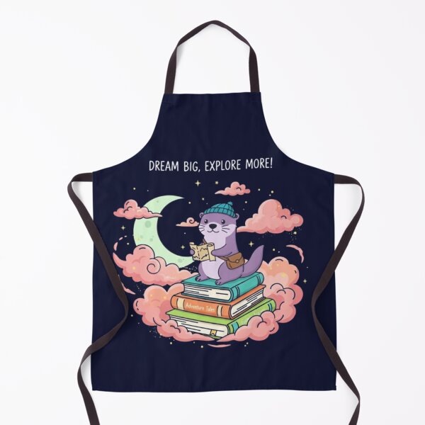 Item preview, Dream Big Explore More – Whimsical Otter Book Design designed and sold by Dogandesighn.