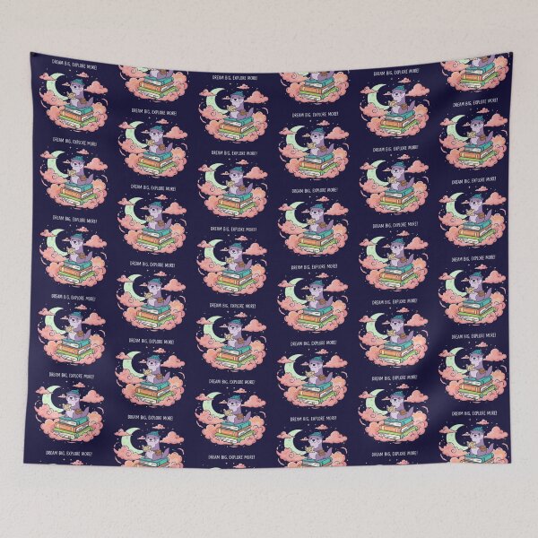 Item preview, Dream Big Explore More – Whimsical Otter Book Design designed and sold by Dogandesighn.
