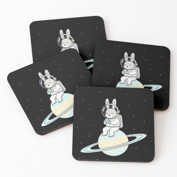 Item preview, Cute Astronaut Bunny Sitting on a Ringed Planet – Space Illustration designed and sold by Dogandesighn.