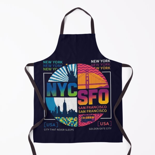 Item preview, NYC vs SFO – Retro Cityscape Travel Illustration USA designed and sold by Dogandesighn.