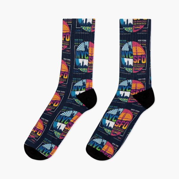 Item preview, NYC vs SFO – Retro Cityscape Travel Illustration USA designed and sold by Dogandesighn.