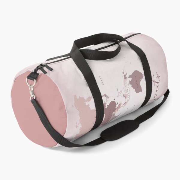Item preview, Adventure Awaits World Map in Blush Pink and Cranberry designed and sold by UrbanEpiphany.