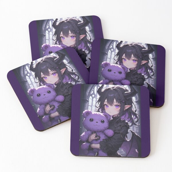 Item preview, Gothic demon girl and teddy bear designed and sold by ArtsJulian.