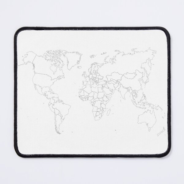 Item preview, Minimalist World Map Black Outlines designed and sold by UrbanEpiphany.