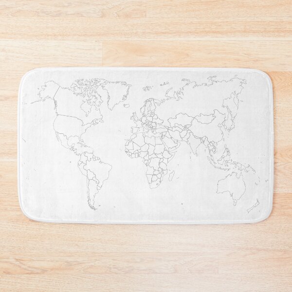 Item preview, Minimalist World Map Black Outlines designed and sold by UrbanEpiphany.