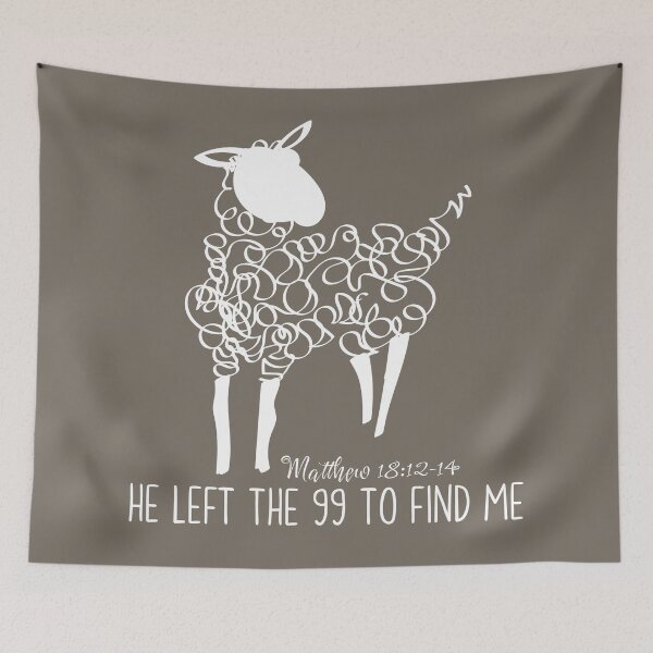 Item preview, Doodle White Sheep He Left the 99 to Find Me designed and sold by Forevermore.