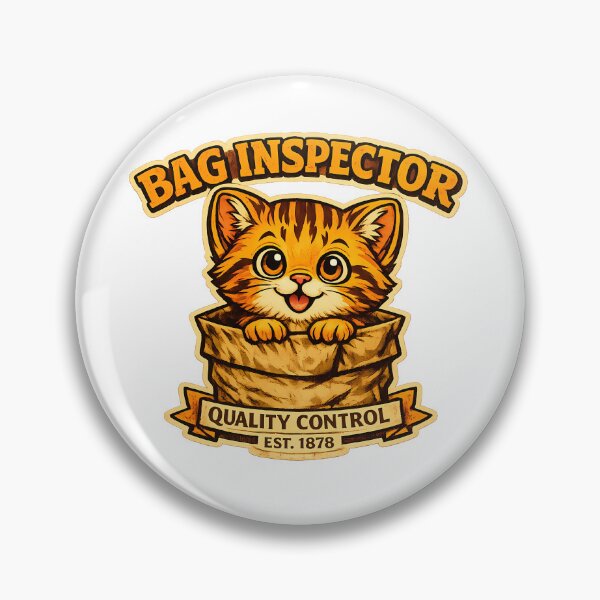 Item preview, Funny Cat Bag Inspector – Cute Retro Cat In Bag Vintage T-Shirt Design designed and sold by Irysek.