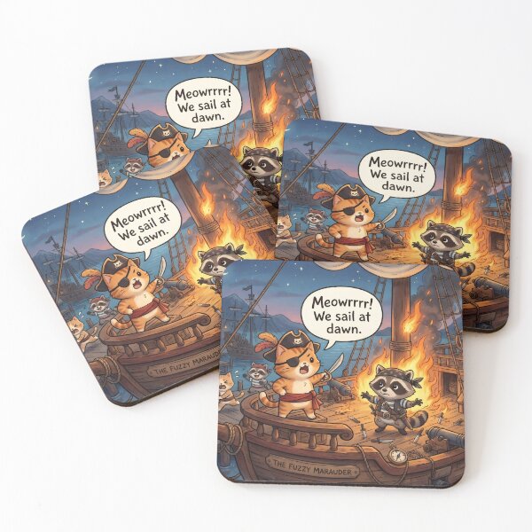 Item preview, Meowrrr! We sail at dawn. designed and sold by ArcaneCritters.