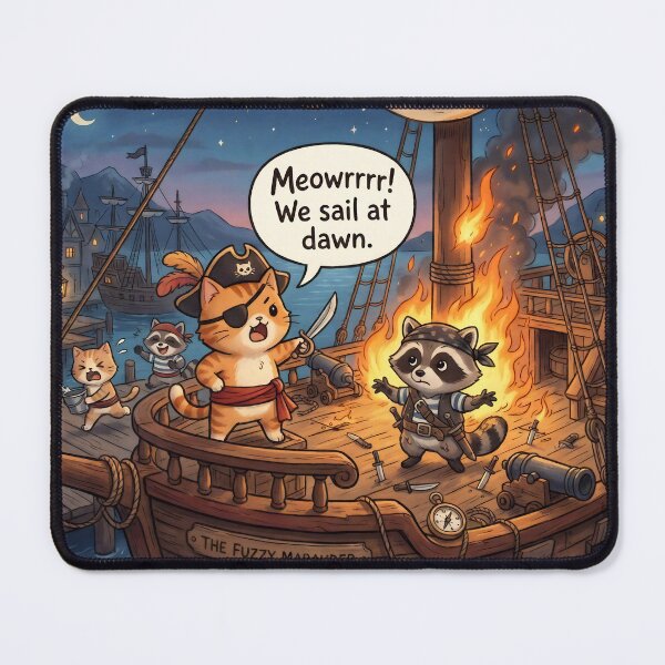 Item preview, Meowrrr! We sail at dawn. designed and sold by ArcaneCritters.