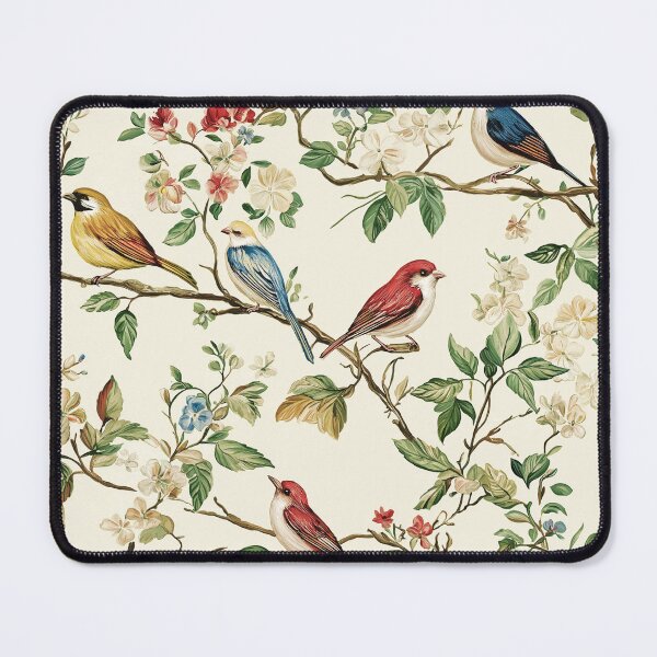 Item preview, Colorful Birds on Flowering Branches designed and sold by TheBohemianLark.