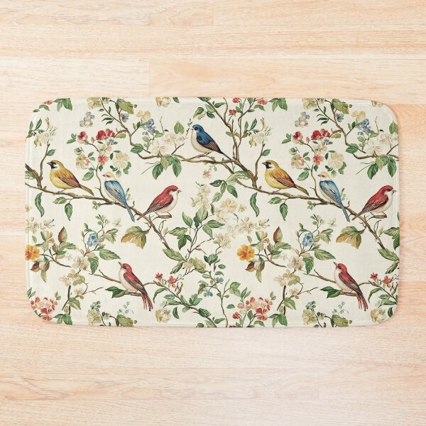 Item preview, Colorful Birds on Flowering Branches designed and sold by TheBohemianLark.