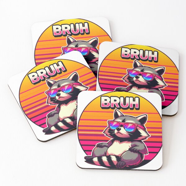 Item preview, Bruh Raccoon Meme Retro Vaporwave Animal designed and sold by crazygoose30.