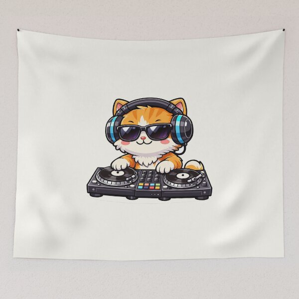 Item preview, DJ Cat Party Vibes designed and sold by HoopeStylee.