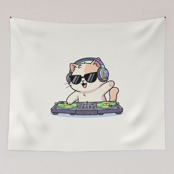 Item preview, Cute DJ Cat designed and sold by HoopeStylee.