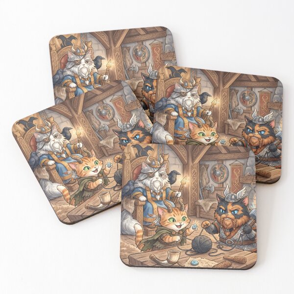 Item preview, Odin’s Meowjesty and the Viking Cats designed and sold by ArcaneCritters.
