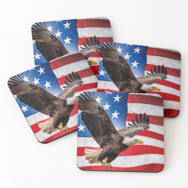 Item preview, Majestic American Bald Eagle in Flight – Patriotic USA Flag Freedom Design designed and sold by SmackBurgers.