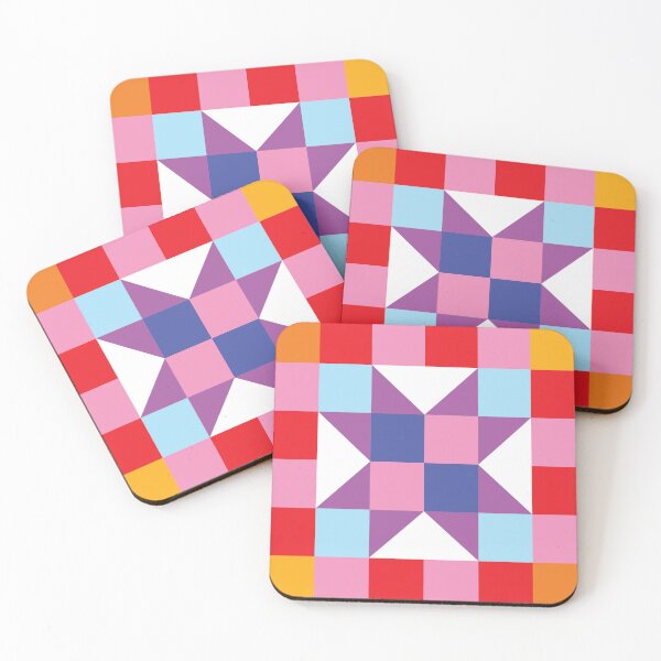Item preview, Colorful star block quilt designed and sold by cozy creatures council.