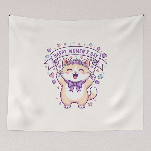 Item preview, Cute Women’s Day Cat designed and sold by HoopeStylee.