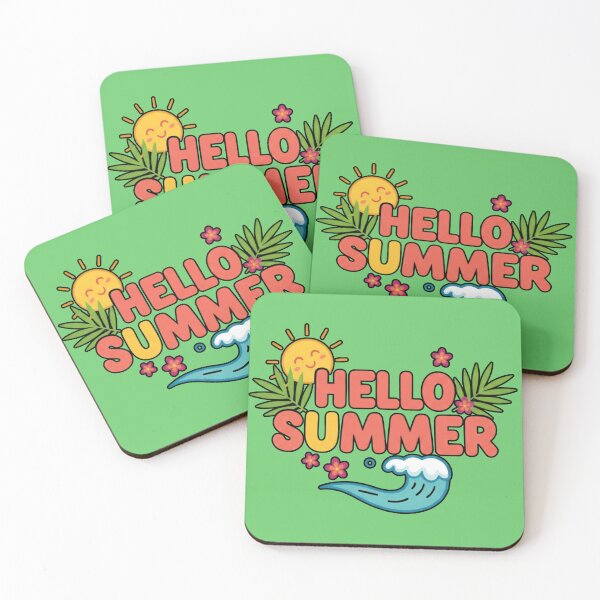 Item preview, Vibrant Hello Summer Sun and Ocean Wave Tropical Art designed and sold by karina360.