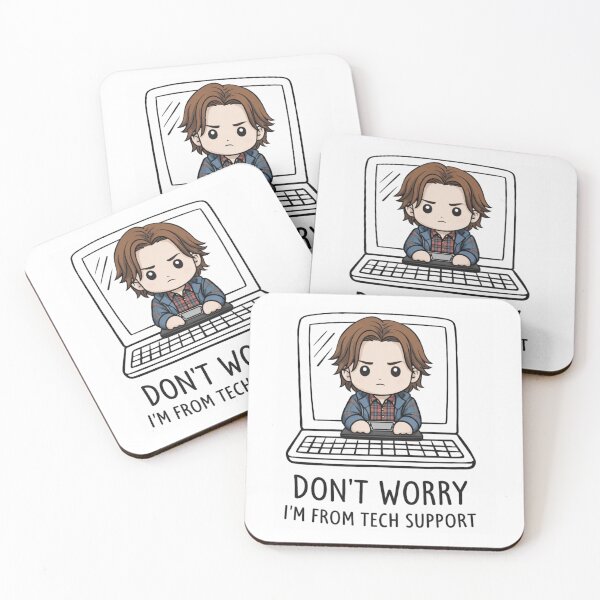 Item preview, “Don’t Worry I’m From Tech Support” Sam Winchester designed and sold by Reyxava.