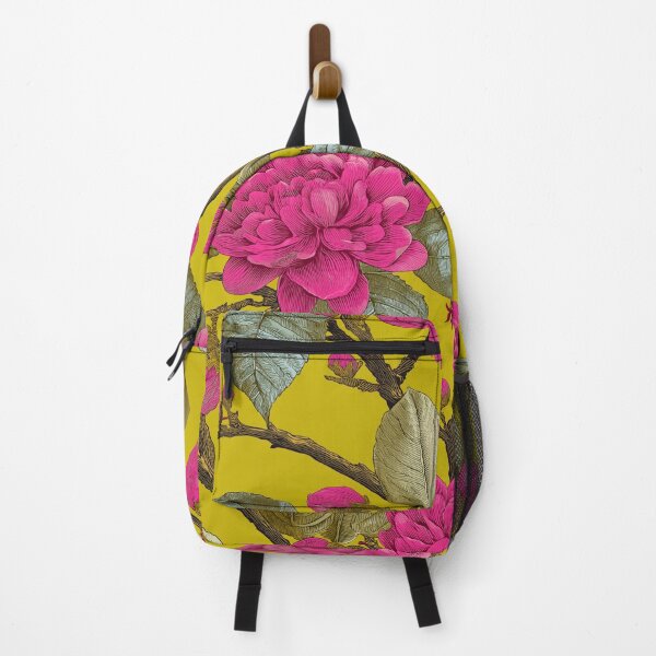Item preview, Big Pink Floral Blooms on Chartreuse designed and sold by TheBohemianLark.