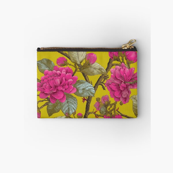 Item preview, Big Pink Floral Blooms on Chartreuse designed and sold by TheBohemianLark.