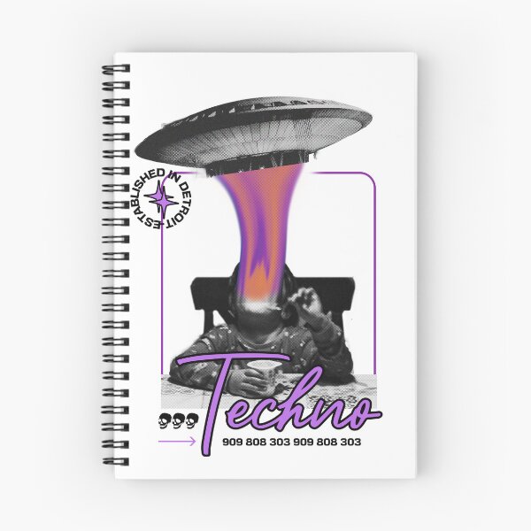 Item preview, TECHNO  - Ufo Minded (Black) designed and sold by Discothreadz.