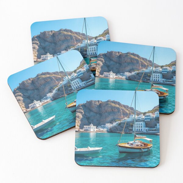 Item preview, Picturesque Greek Harbor with Crystal Clear Water designed and sold by Vida e Arte.
