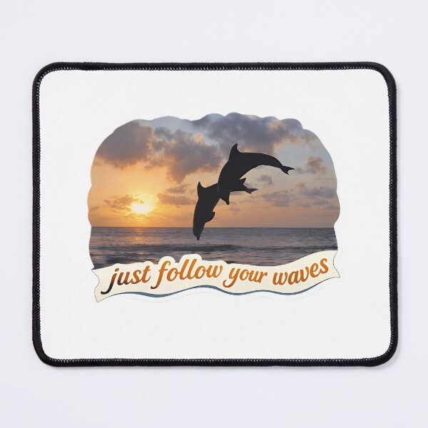 Item preview, Just Follow Your Waves – Dolphin Sunset Motivation designed and sold by MihajloMiX99.