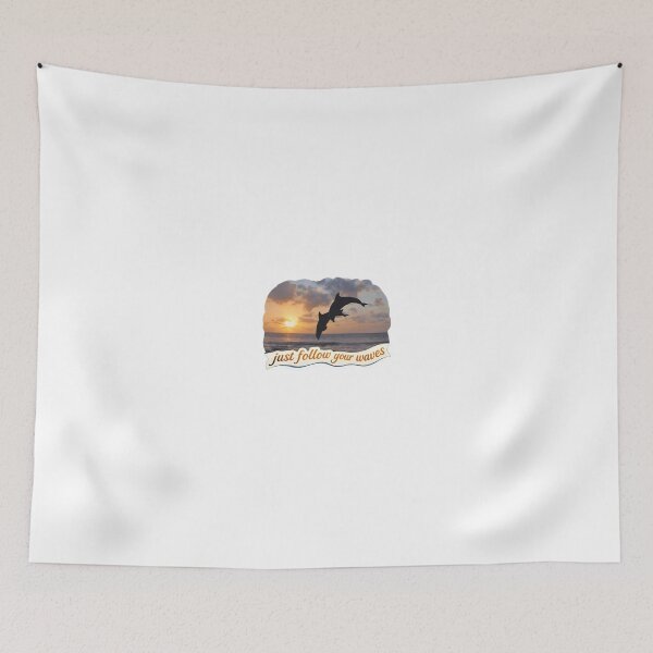 Item preview, Just Follow Your Waves – Dolphin Sunset Motivation designed and sold by MihajloMiX99.