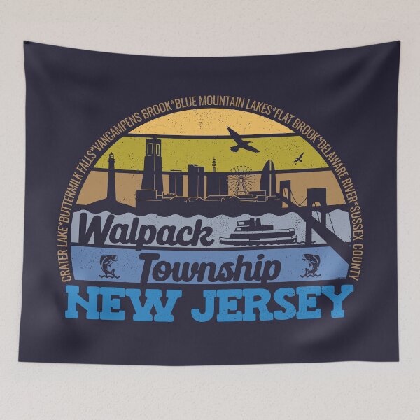 Item preview, Walpack Township New Jersey Sunset Retro Vintage Local Pride Logo designed and sold by CRHPOD20.