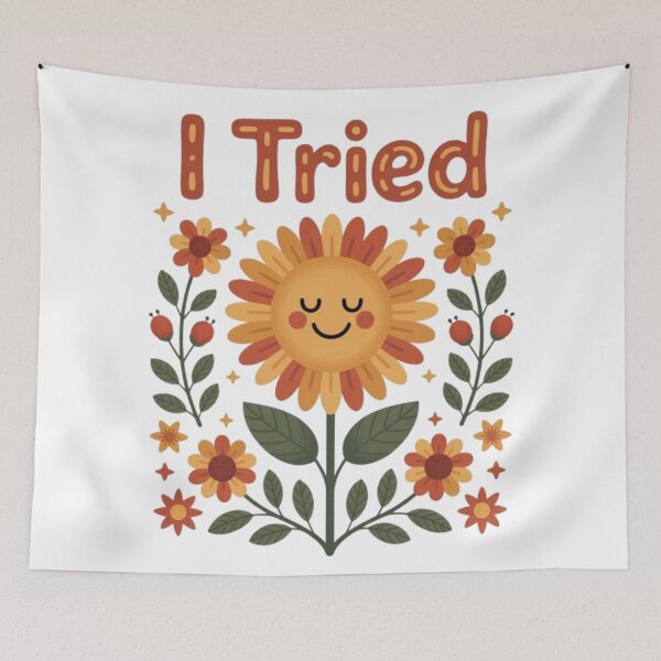 Item preview, I Tried Retro Sunflower Floral Folk Art Positive Vibe Graphic designed and sold by NewUSShop.