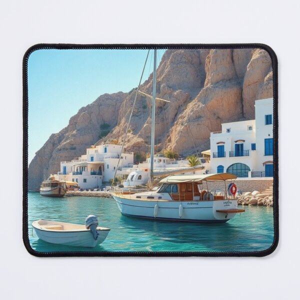 Item preview, Picturesque Mediterranean Harbor with Crystal Waters designed and sold by Vida e Arte.