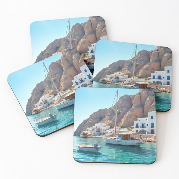 Item preview, Picturesque Mediterranean Harbor with Crystal Waters designed and sold by Vida e Arte.