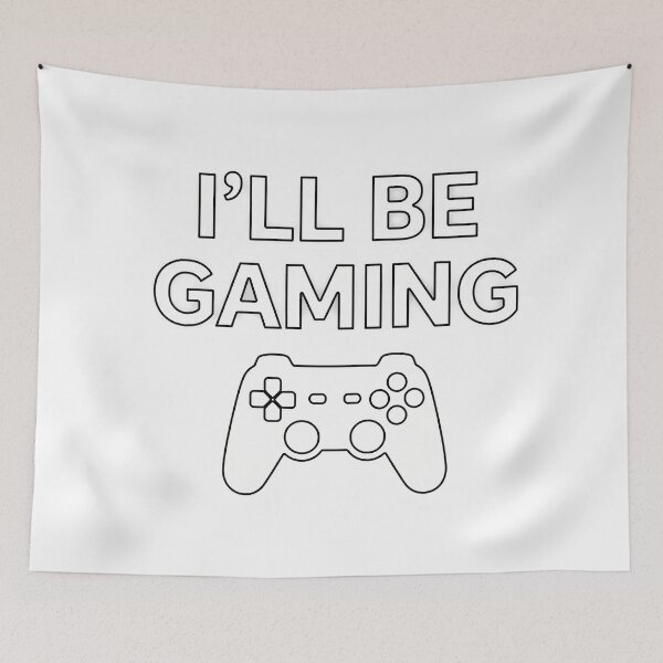 Item preview, I’ll Be Gaming White Text Minimalist Video Game Controller designed and sold by Owcomm.