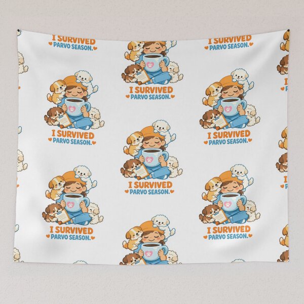 Item preview, I Survived Parvo Season – Funny Vet and Vet Tech Veterinary Clinic Design designed and sold by Bettybee00.