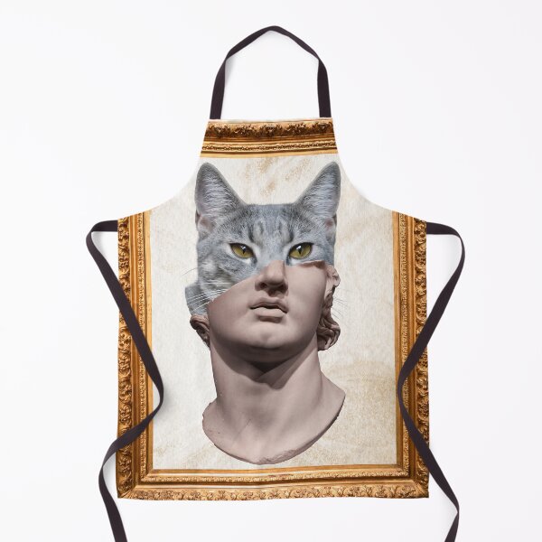 Item preview, Renaissance Cat Statue Collage - Vintage Surrealism Art designed and sold by VibeArtShop.