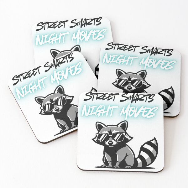 Item preview, "Street Smarts, Night Moves" – Cool Raccoon in Sunglasses Graphic designed and sold by BunnyFogCo.
