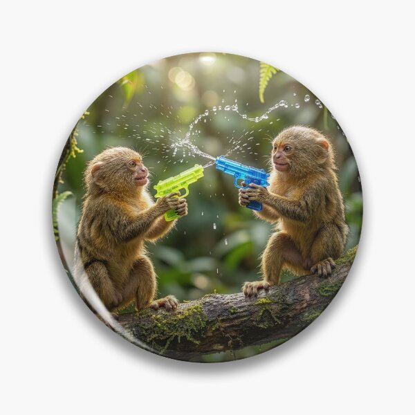 Item preview, Boisterous Young Pygmy Marmosets Have Water Fight designed and sold by Tridentulus.