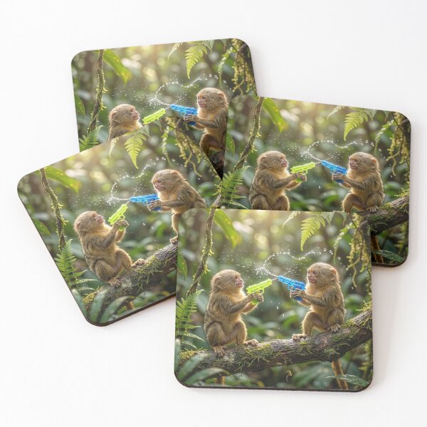 Item preview, Boisterous Young Pygmy Marmosets Have Water Fight designed and sold by Tridentulus.